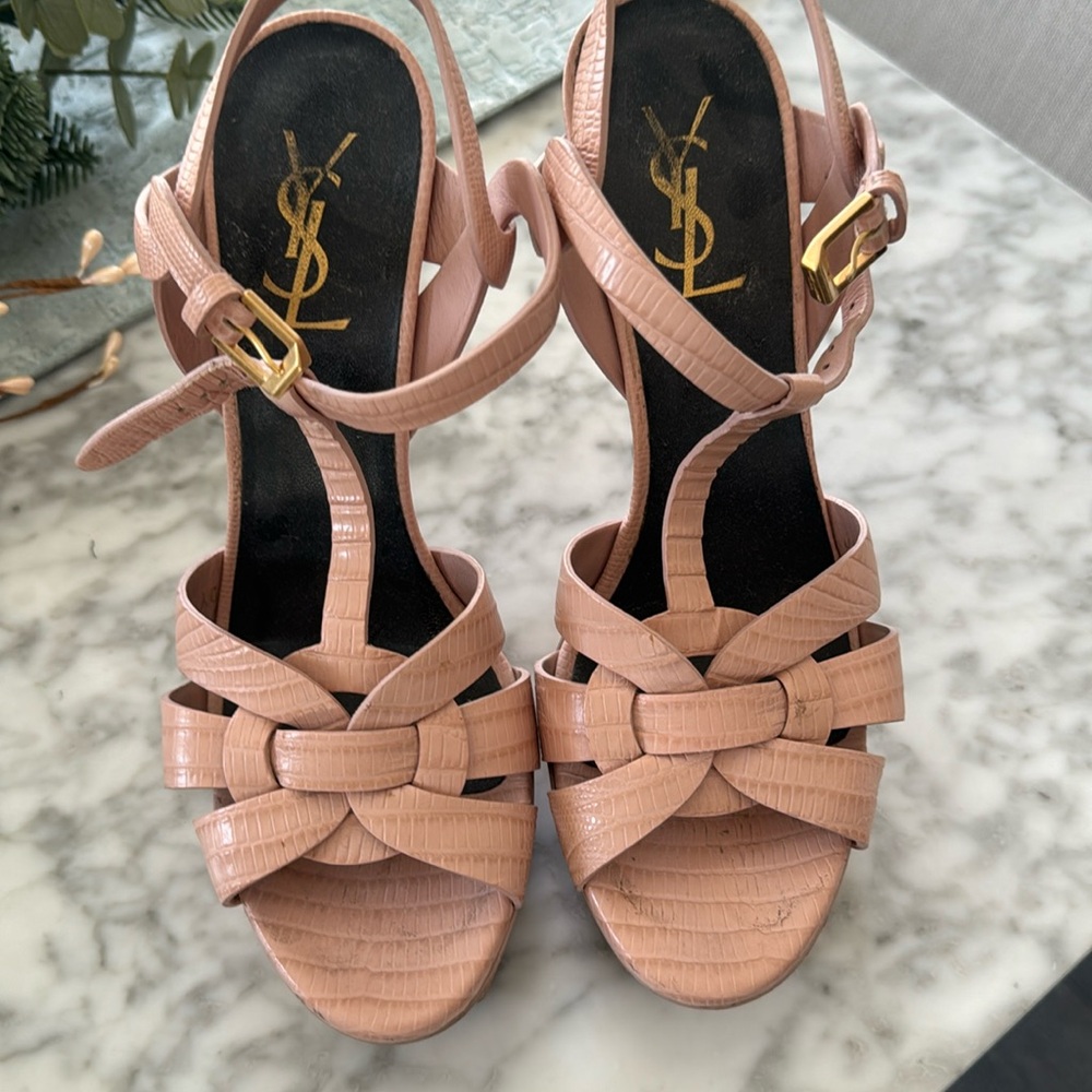 Saint Laurent tribute t strap heel